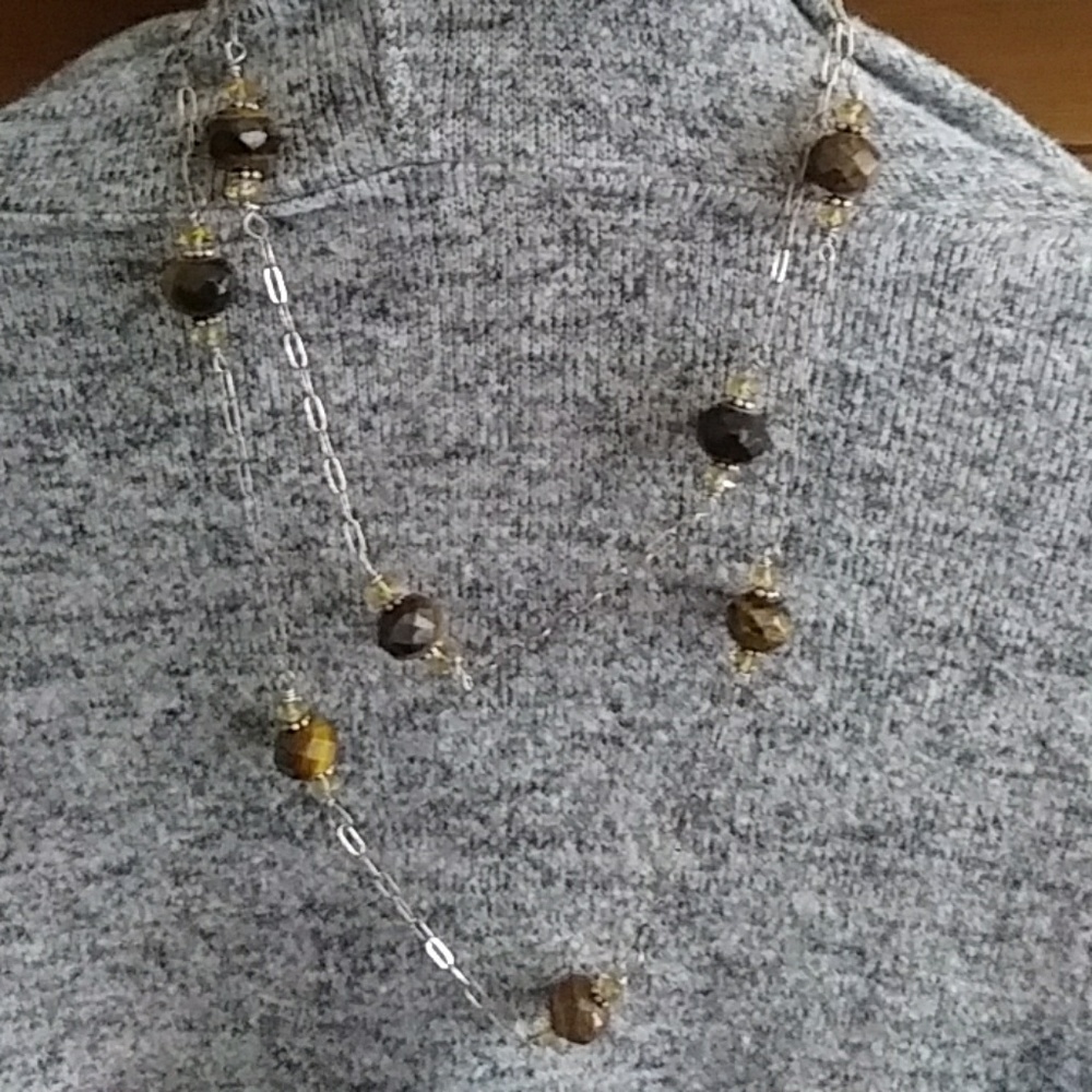 Tiger Eye & Citrine Necklace